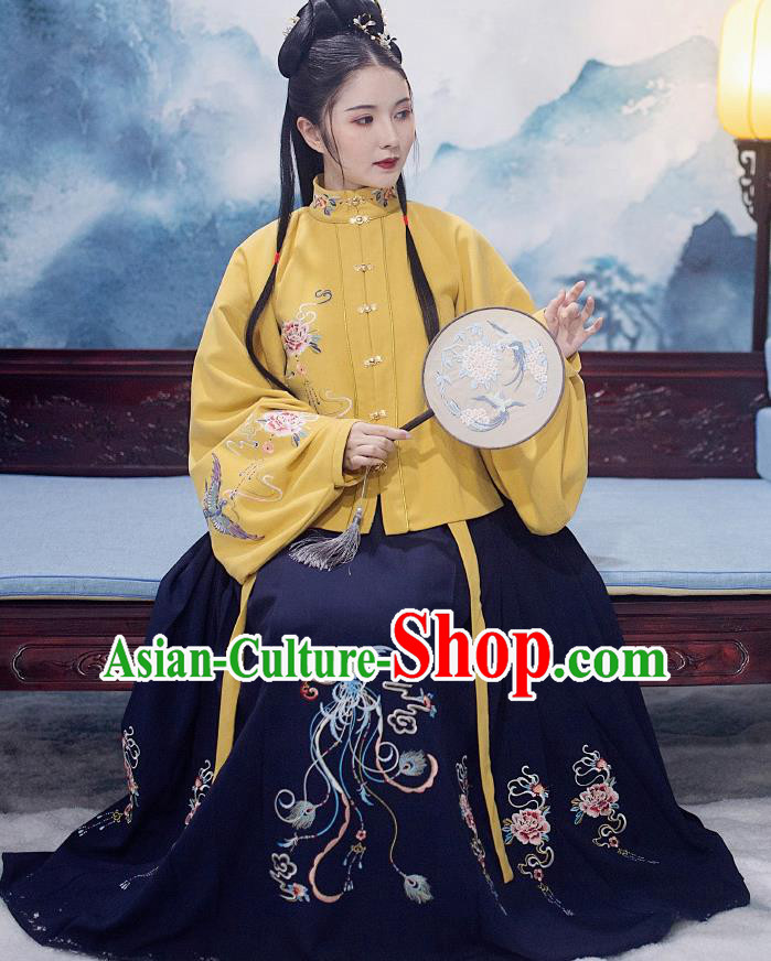 Traditional Chinese Ming Dynasty Nobility Lady Replica Costumes Ancient Palace Princess Hanfu Dress Complete Set