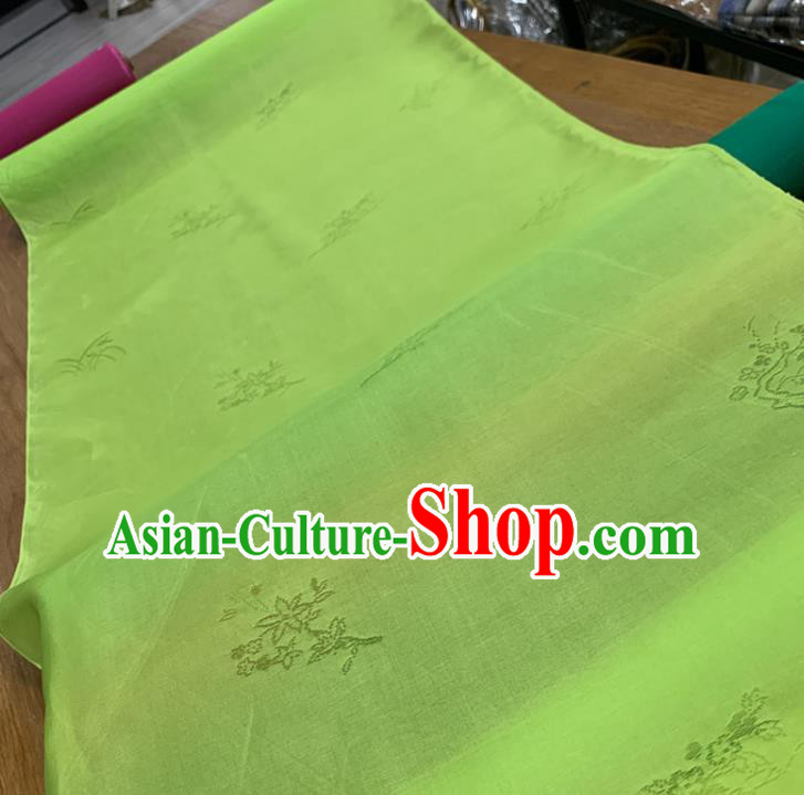 Chinese Classical Pattern Light Green Silk Fabric Traditional Ancient Hanfu Dress Brocade Cloth