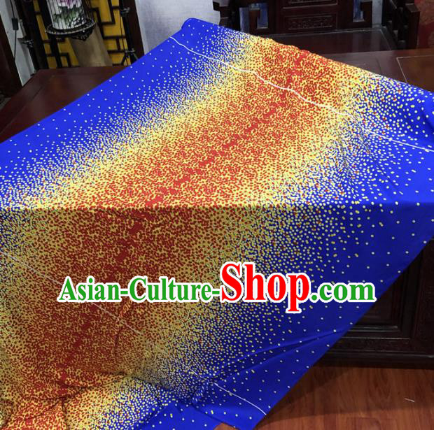 Chinese Classical Pattern Deep Blue Silk Fabric Traditional Ancient Hanfu Dress Brocade Cloth