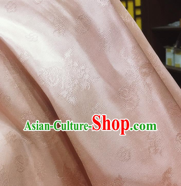 Chinese Classical Pattern Light Pink Silk Fabric Traditional Ancient Hanfu Dress Brocade Cloth