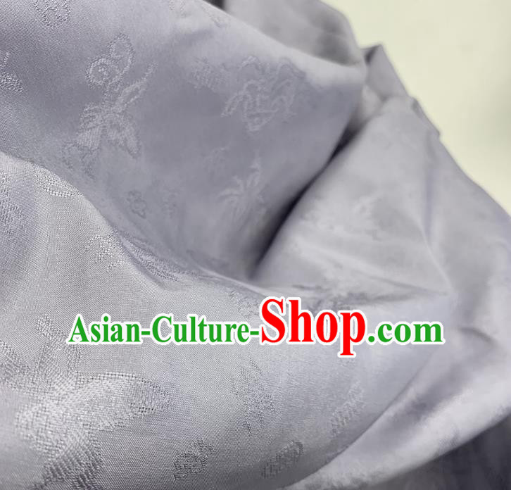 Chinese Classical Pattern Light Purple Silk Fabric Traditional Ancient Hanfu Dress Brocade Cloth