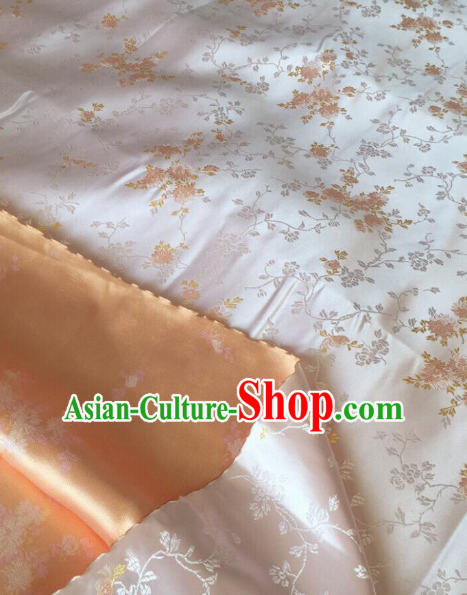 Chinese Classical Pattern Champagne Silk Fabric Traditional Ancient Hanfu Dress Brocade Cloth