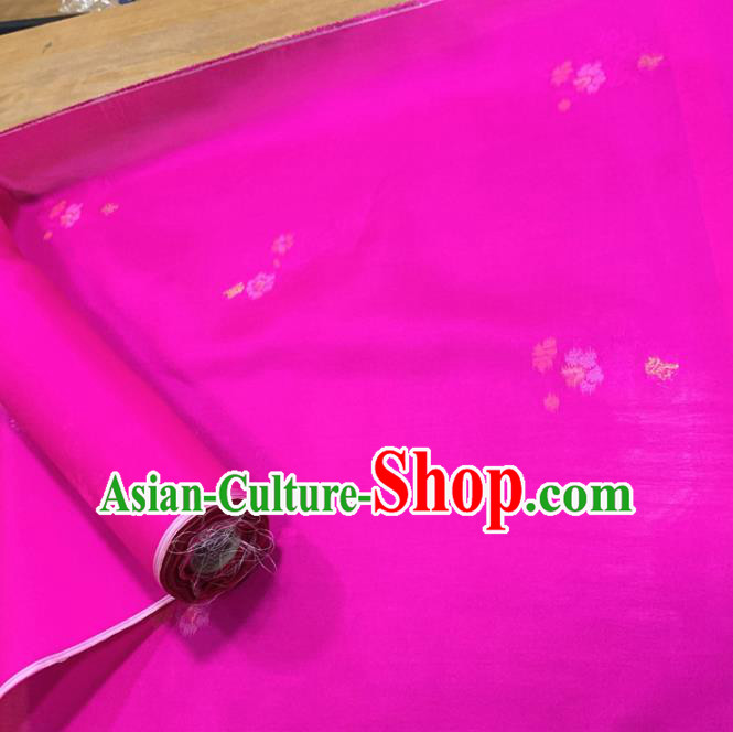 Chinese Classical Flowers Pattern Rosy Silk Fabric Traditional Ancient Hanfu Dress Brocade Cloth