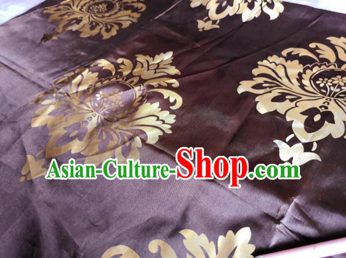 Chinese Classical Pattern Deep Purple Silk Fabric Traditional Ancient Hanfu Dress Brocade Cloth