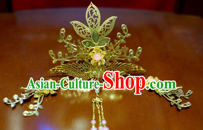 Chinese Traditional Ancient Court Queen Phoenix Hair Crown Hairpins Classical Hanfu Hair Accessories for Women