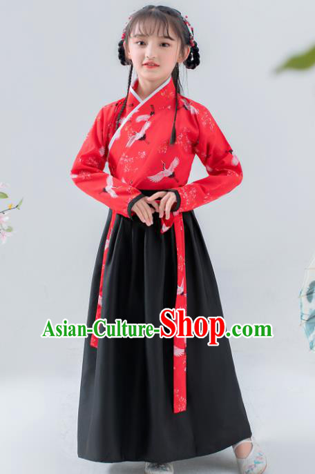 Chinese Traditional Ming Dynasty Girls Hanfu Dress Ancient Princess Costume for Kids