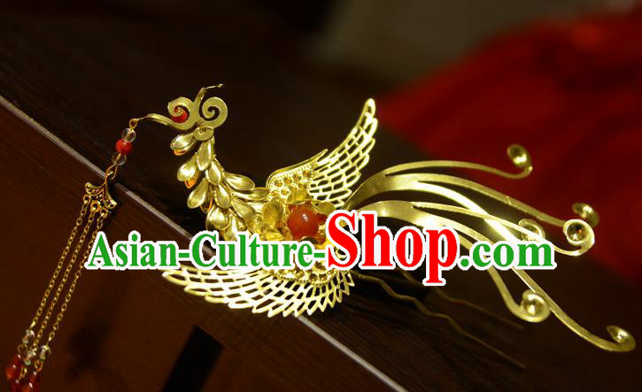 Chinese Ancient Court Queen Phoenix Hair Clip Hairpins Traditional Classical Hanfu Hair Accessories for Women