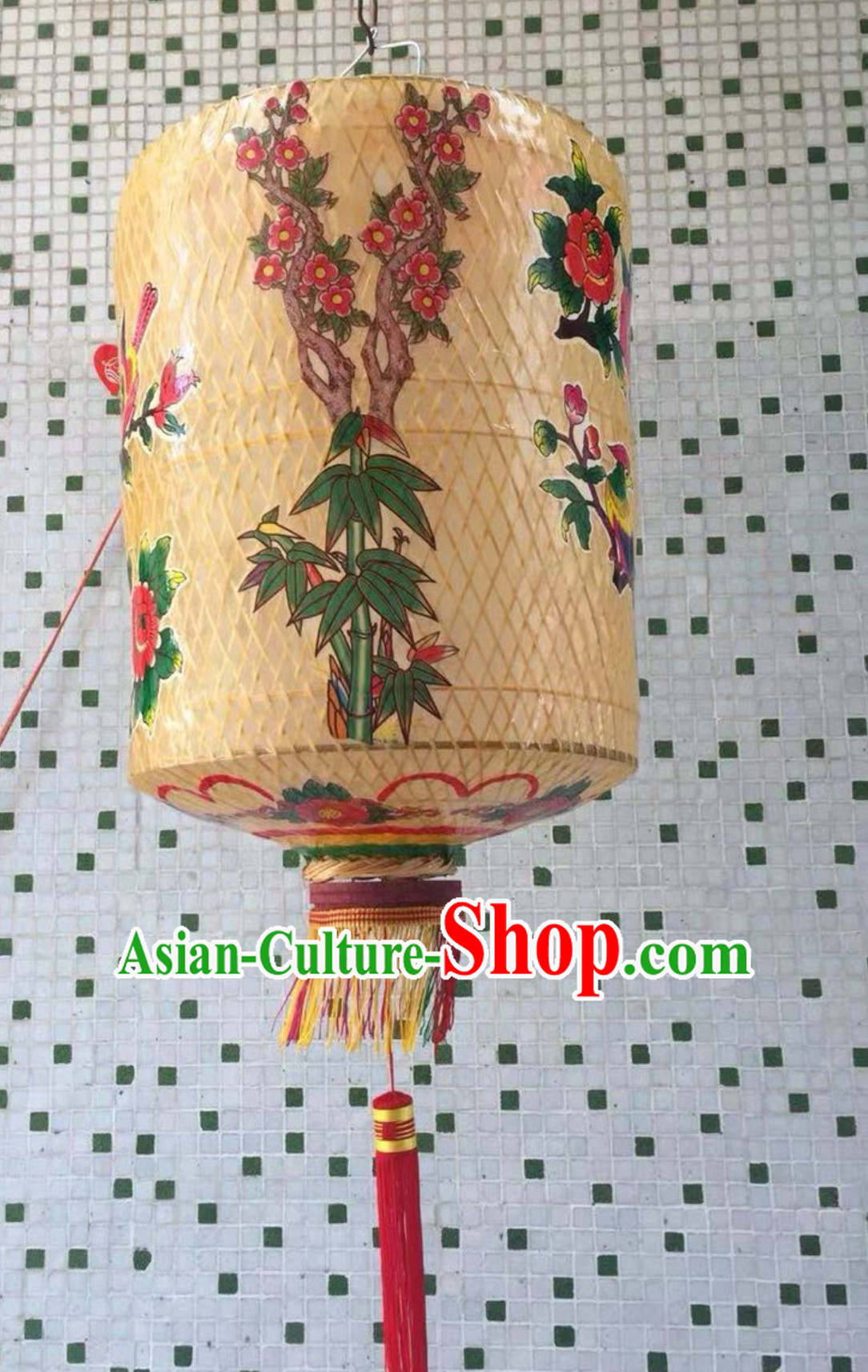 Chinese Traditional New Year Hanging Lantern Handmade Bamboo Weaving Palace Lanterns