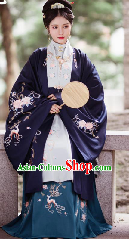 Traditional Chinese Ming Dynasty Nobility Dowager Replica Costumes Ancient Royal Lady Hanfu Dress for Women