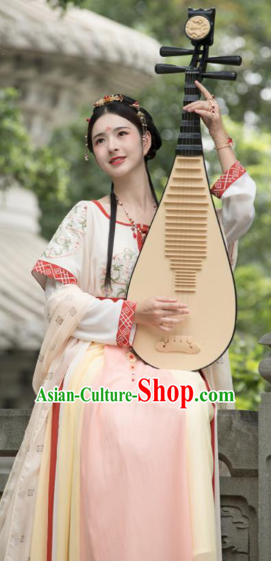 Traditional Chinese Tang Dynasty Court Princess Replica Costumes Ancient Dunhuang Flying Apsaras Dance Hanfu Dress for Women