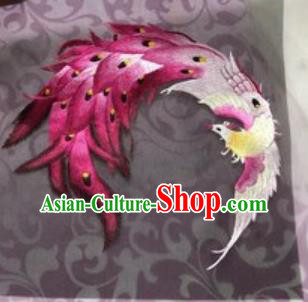 Chinese Traditional Suzhou Embroidery Phoenix Cloth Accessories Embroidered Patches Embroidering Craft