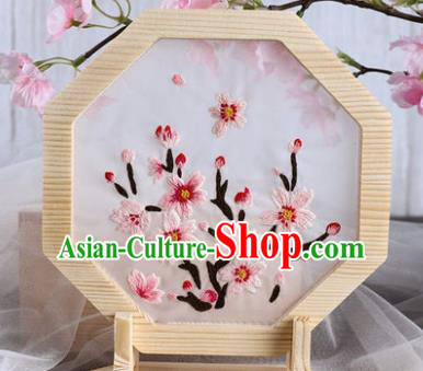 Chinese Traditional Suzhou Embroidery Cherry Blossom Decoration Embroidered Craft