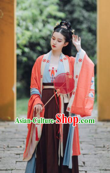 Traditional Chinese Song Dynasty Imperial Concubine Replica Costumes Ancient Court Princess Hanfu Dress for Women