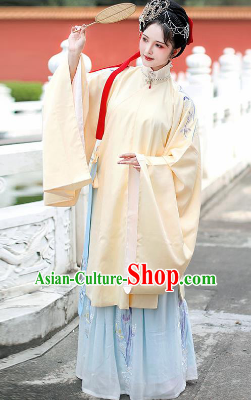 Traditional Chinese Ming Dynasty Palace Countess Embroidered Hanfu Dress Ancient Imperial Consort Replica Costume for Women