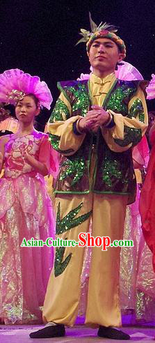 Phoenix Flying Qiang Dance Traditional Chinese Qiang Ethnic Minority Dance Costumes and Headwear for Men