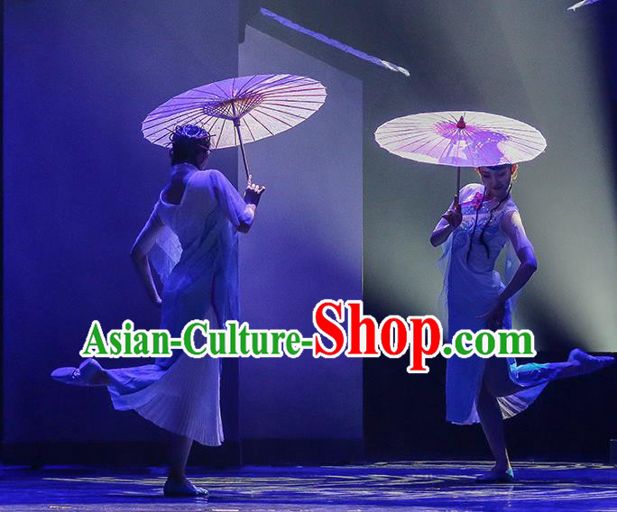 Xiao Cheng Yu Xiang Traditional Chinese Classical Dance Umbrella Dance Costume and Headwear for Women