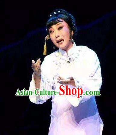 Xu Tietang Traditional Chinese Qin Opera Female Civilian Dress Stage Show Costume and Headwear for Women
