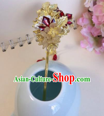 Traditional Chinese Classical Maple Leaf Tassel Hairpins Ancient Hanfu Hair Accessories for Women