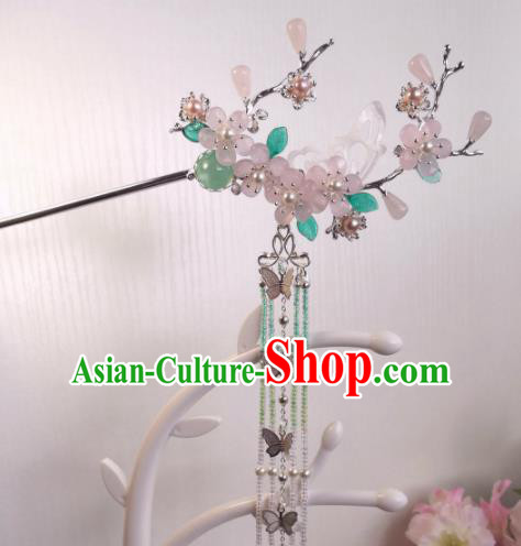 Traditional Chinese Classical Plum Butterfly Tassel Hairpins Ancient Hanfu Hair Accessories for Women