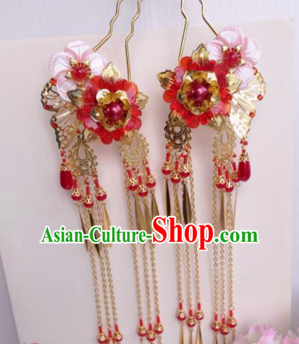 Traditional Chinese Classical Golden Tassel Hairpins Ancient Hanfu Hair Accessories Complete Set for Women