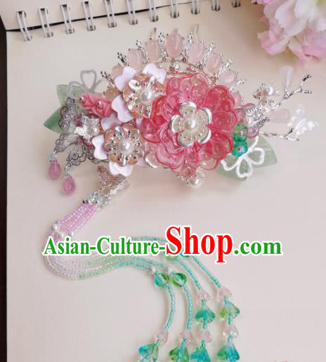 Traditional Chinese Classical Flower Hair Comb Hairpins Ancient Hanfu Hair Accessories for Women