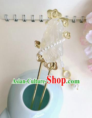 Traditional Chinese Classical Jade Tassel Hairpins Ancient Hanfu Hair Accessories for Women