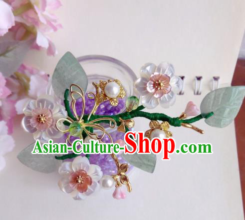 Traditional Chinese Classical Shell Flowers Hairpins Ancient Hanfu Hair Accessories for Women