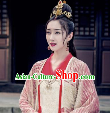 The Untamed Ancient Chinese Princess Wedding Red Dress Bride Costumes and Headpiece for Women