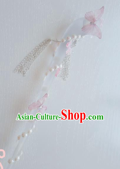 Traditional Chinese Cosplay Swordsman Pink Butterfly Hairpins Ancient Hanfu Hair Accessories for Women