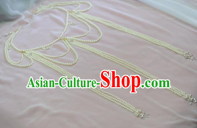 Traditional Chinese Hanfu Pearls Tassel Belts Ancient Princess Waist Accessories for Women