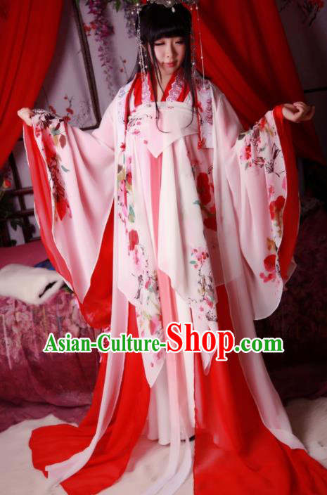 Traditional Chinese Cosplay Female Swordsman Red Dress Ancient Princess Costume for Women