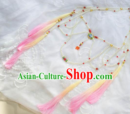 Traditional Chinese Hanfu Tang Dynasty Court Belt Ancient Princess Tassel Waist Accessories for Women