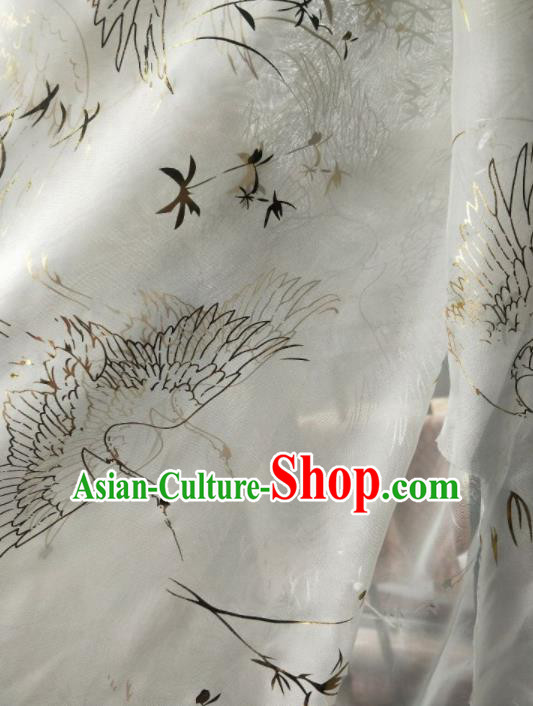 Traditional Chinese Hanfu White Chiffon Fabric Classical Material