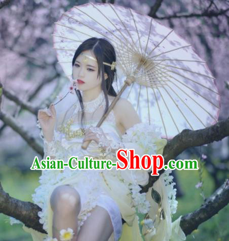 Chinese Cosplay Flowers Fairy Princess Short Dress Ancient Female Swordsman Knight Costume for Women