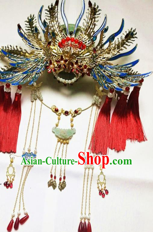 Traditional Chinese Classical Phoenix Coronet Hairpins Ancient Princess Hanfu Hair Accessories for Women