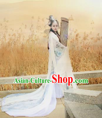 Chinese Cosplay Imperial Consort White Dress Ancient Female Swordsman Knight Costume for Women