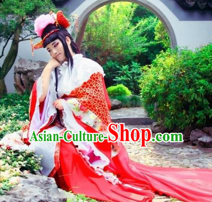 Chinese Cosplay Goddess Queen Wedding Red Dress Ancient Female Swordsman Knight Costume for Women