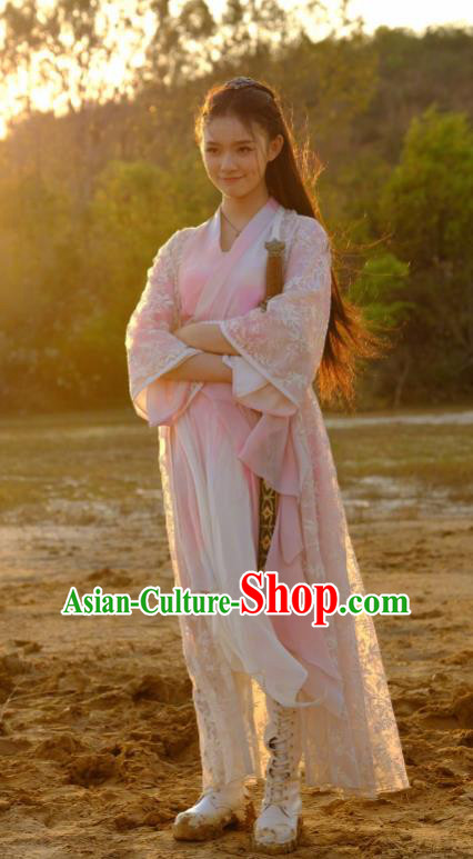 Chinese Drama Fights Break Sphere Ancient Female Knight Swordsman Xiao Xuner Hanfu Dress for Women