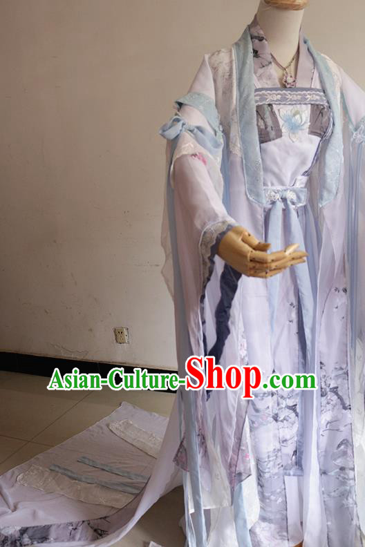 Chinese Cosplay Tang Dynasty Princess Dress Ancient Female Swordsman Knight Costume for Women