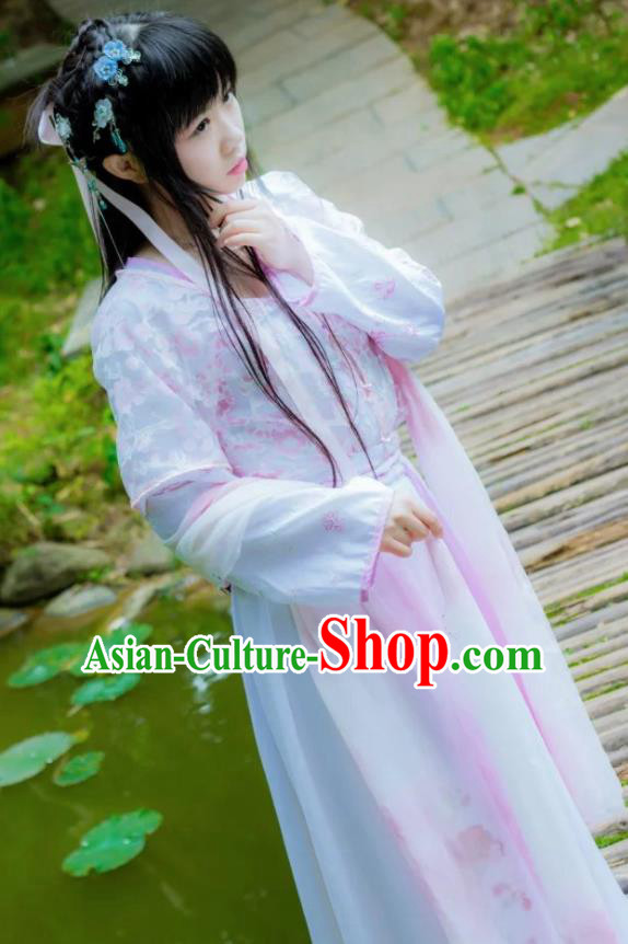 Chinese Cosplay Princess Pink Dress Ancient Female Swordsman Knight Costume for Women
