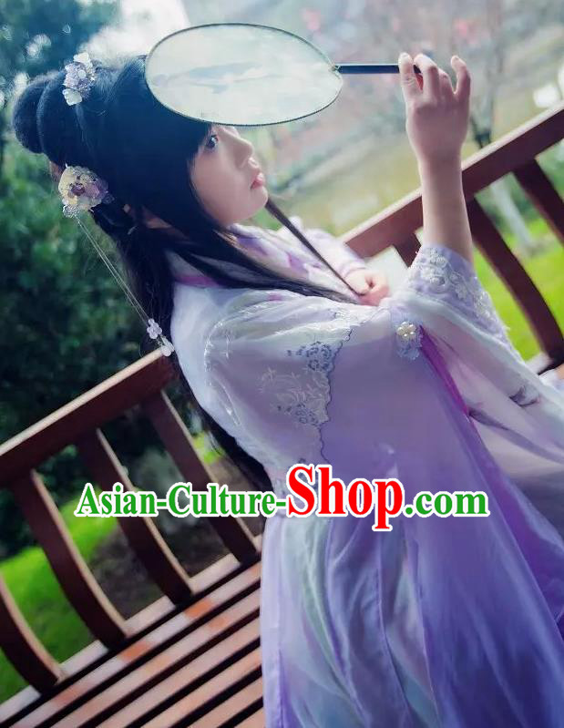 Chinese Cosplay Princess Purple Dress Ancient Female Swordsman Knight Costume for Women