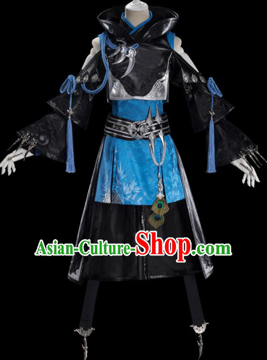 Traditional Chinese Cosplay Female Swordsman Black Dress Ancient Heroine Costume for Women