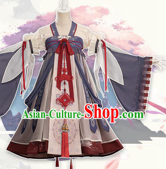 Traditional Chinese Cosplay Female Swordsman Short Dress Ancient Heroine Costume for Women