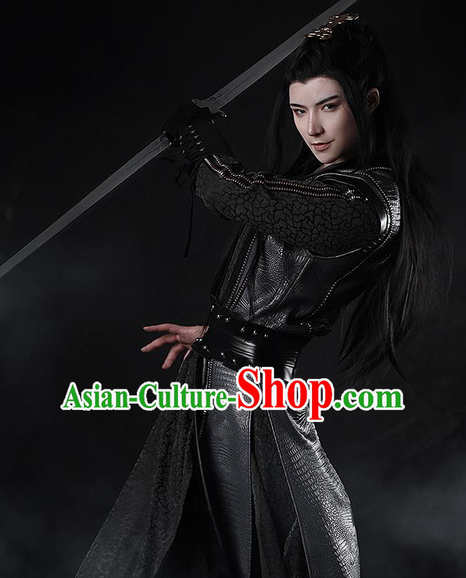 Traditional Chinese Cosplay The Untamed Nobility Childe Black Clothing Ancient Swordsman Costume for Men