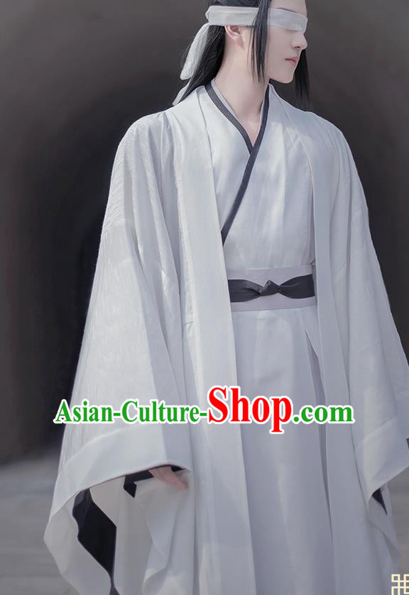 Traditional Chinese Cosplay The Untamed Nobility Childe White Clothing Ancient Swordsman Costume for Men