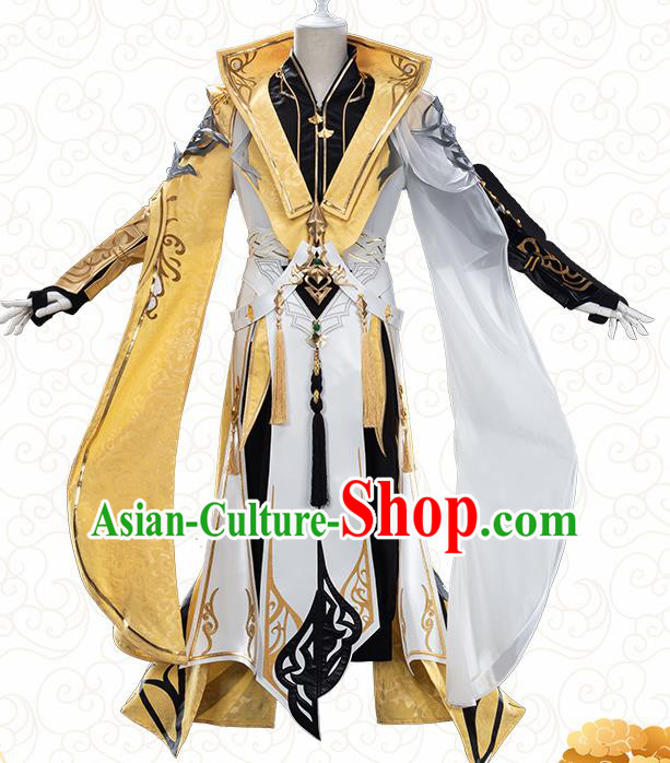 Traditional Chinese Cosplay The Untamed Prince Golden Clothing Ancient Swordsman Costume for Men