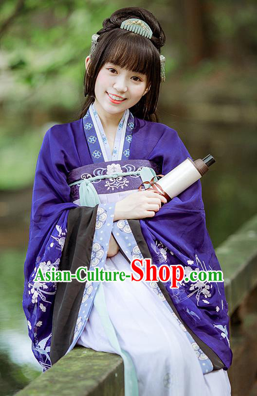 Traditional Chinese Cosplay Princess Purple Dress Ancient Court Lady Costume for Women