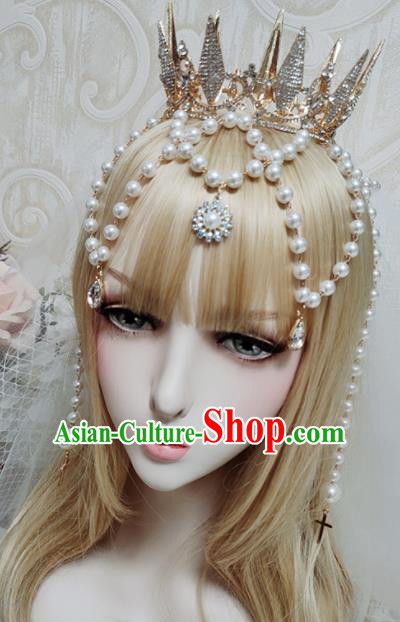 Top Grade Baroque Princess Royal Crown Handmade Crystal Hair Accessories for Women