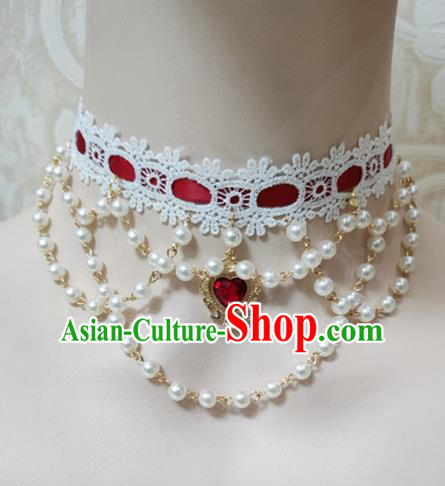 Top Grade Gothic Princess Ruby Necklace Handmade Necklet Accessories for Women