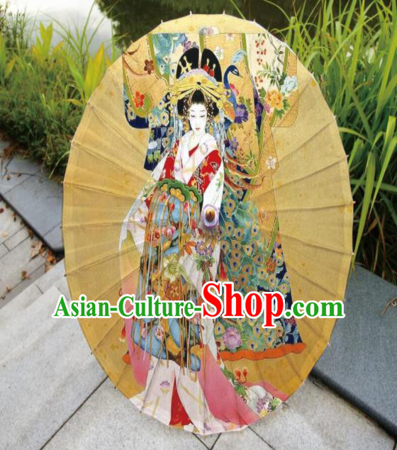 Japanese Handmade Printing Beauty Ginger Oil Paper Umbrella Traditional Umbrellas